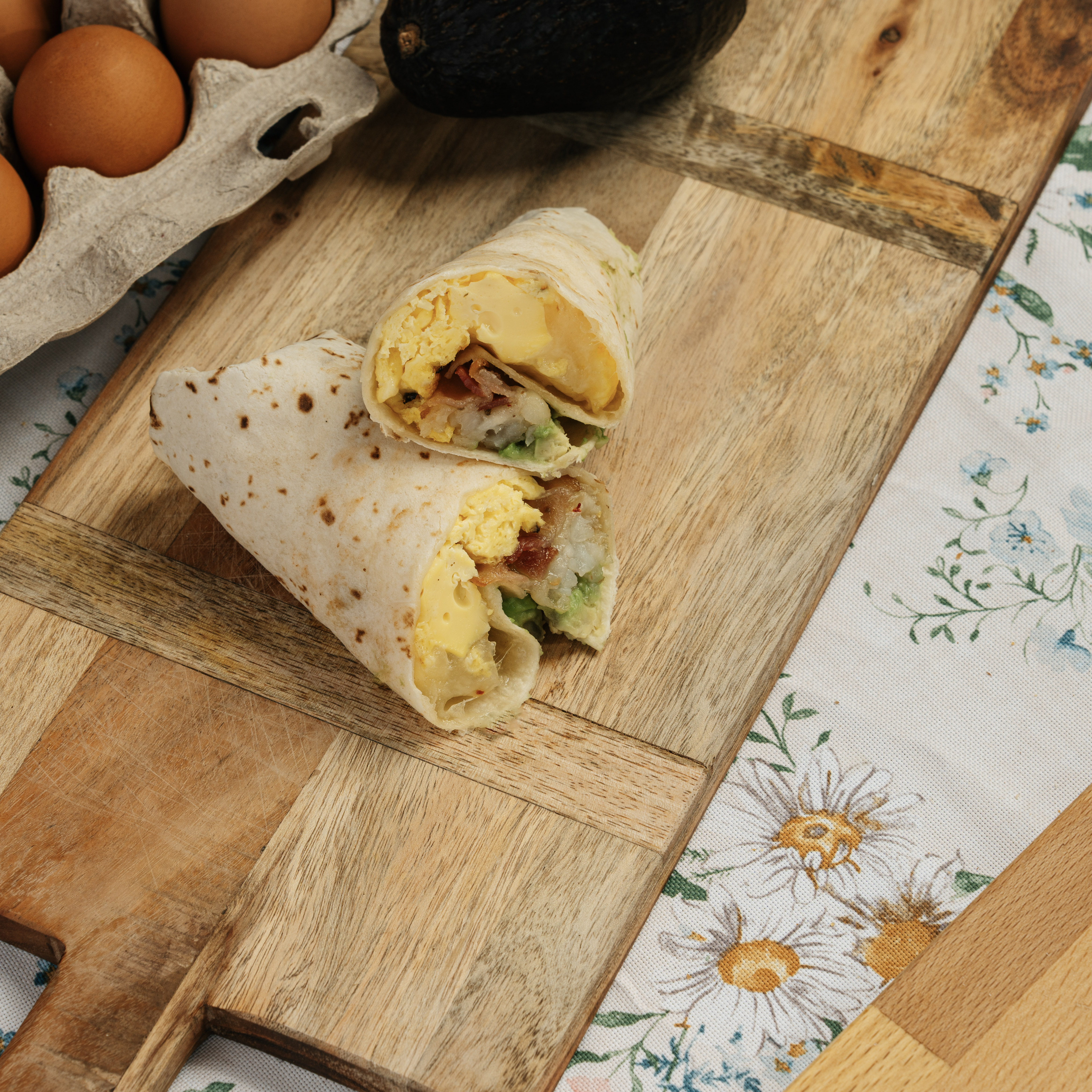 Avocado and Bacon Breakfast Burrito