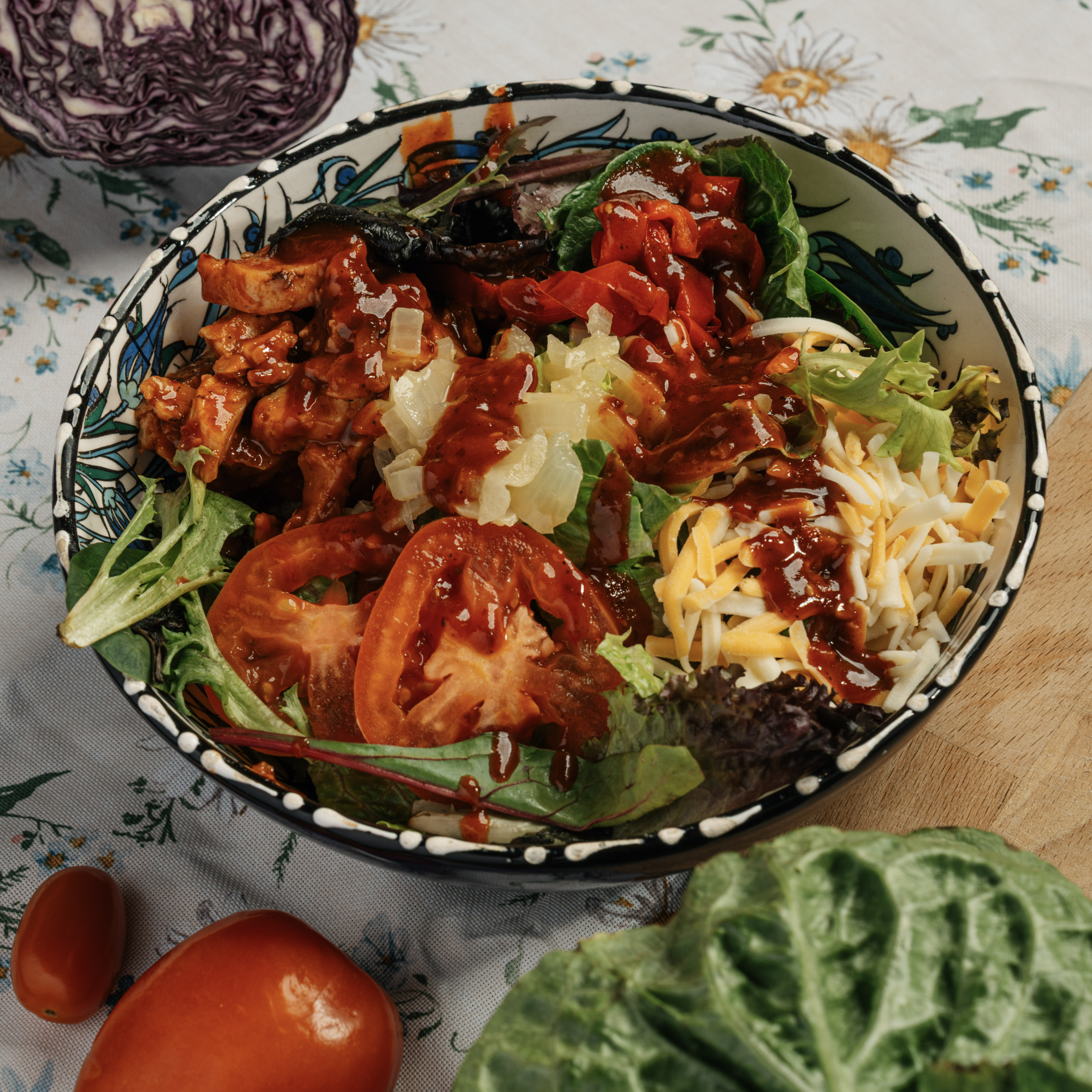 Professional food photography of chili and lime salad for Austin restaurant menu